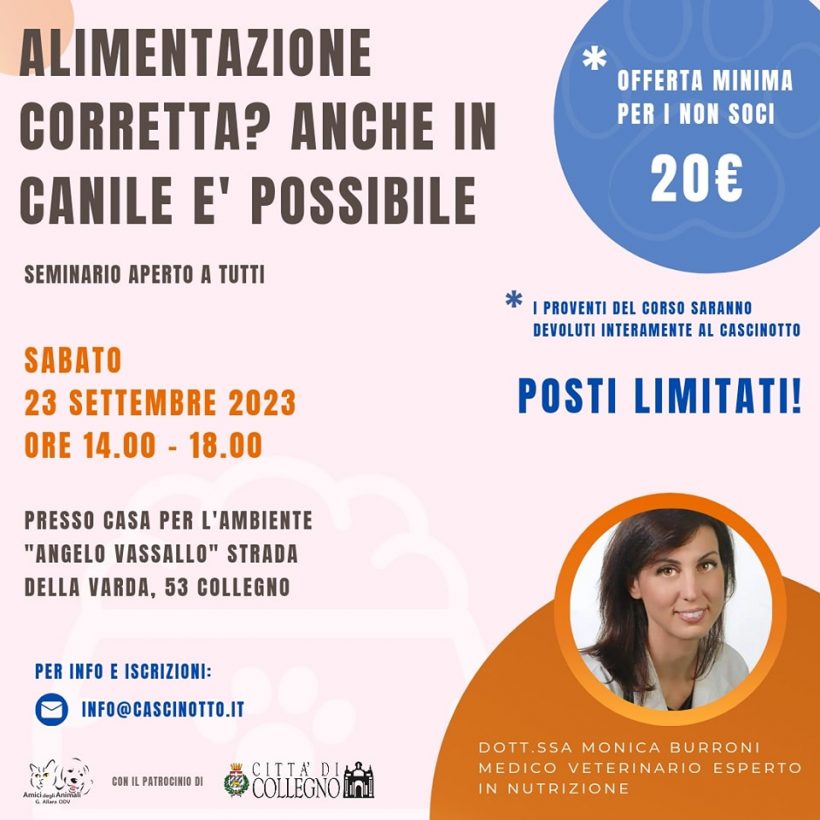 Seminario su alimentazione corretta degli animali!