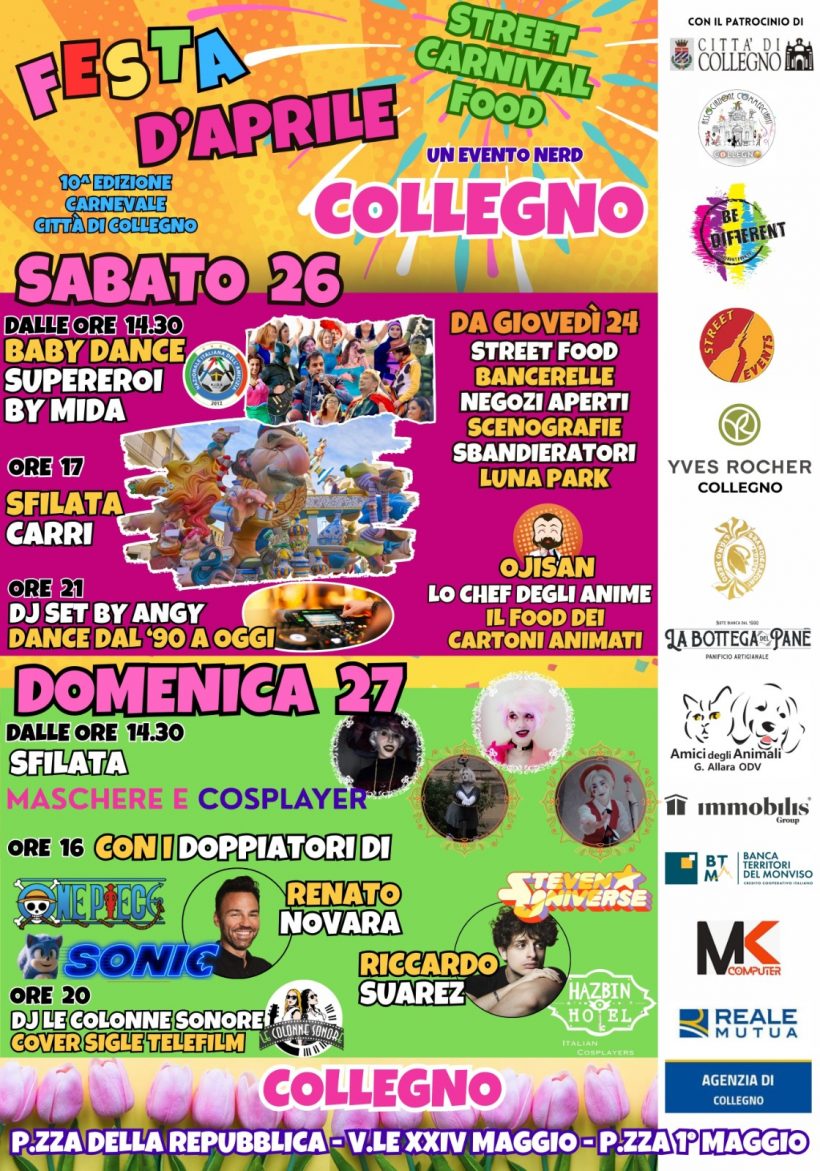 Festa d’Aprile a Collegno. Vi aspettiamo!