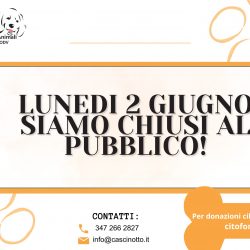Chiusura lunedì 2 giugno!