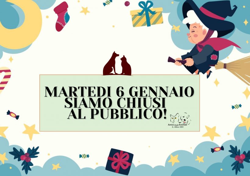 Chiusura del Cascinotto martedì 6 gennaio!