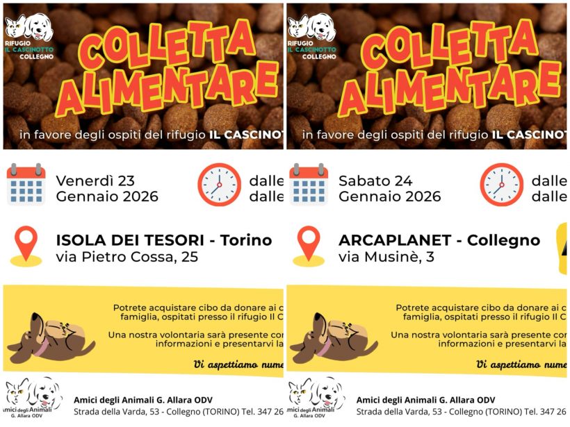 Doppia colletta alimentare venerdì 23 e sabato 24 gennaio. Vi aspettiamo!