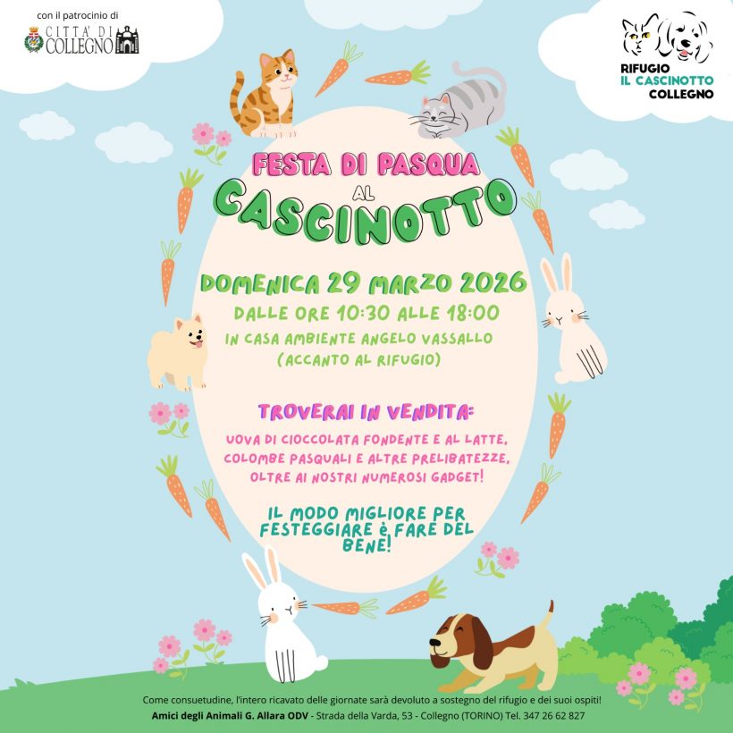 Festa di Pasqua al Cascinotto. Domenica 29 marzo vi aspettiamo!