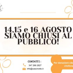 Chiusura di Ferragosto!